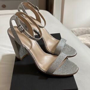 Pelle Moda Silver Block Heels